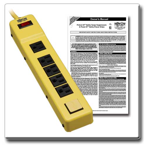 Tripp Lite Safety Power Strip 120V 515R 6 Outlet Metal 6' Cord OSHA