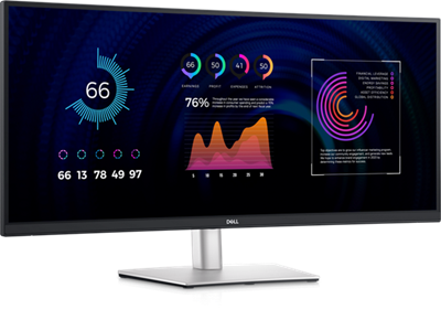 Geschwungener Dell 34-Monitor mit USB-C-Hub – P3424WE