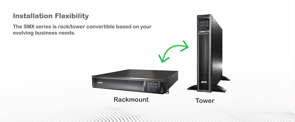 Rack model UPS that converts into a tower