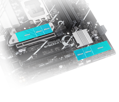 Supports two M.2 slots