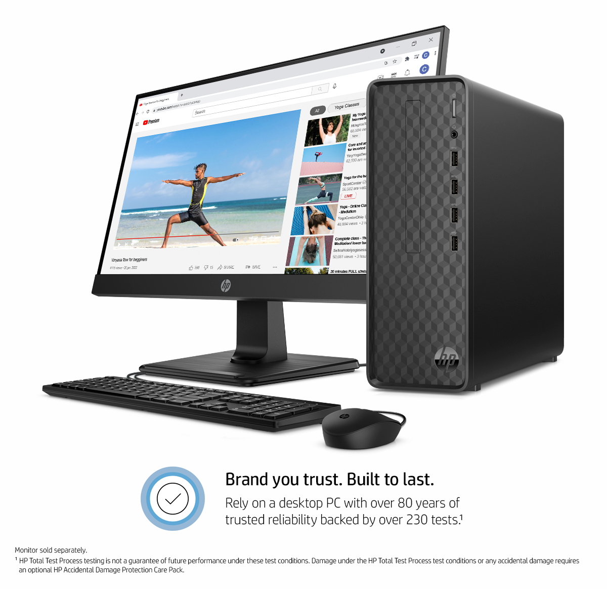 HP Slim Desktop, Intel Celeron J4025, 4GB RAM, 256GB SSD, Dark