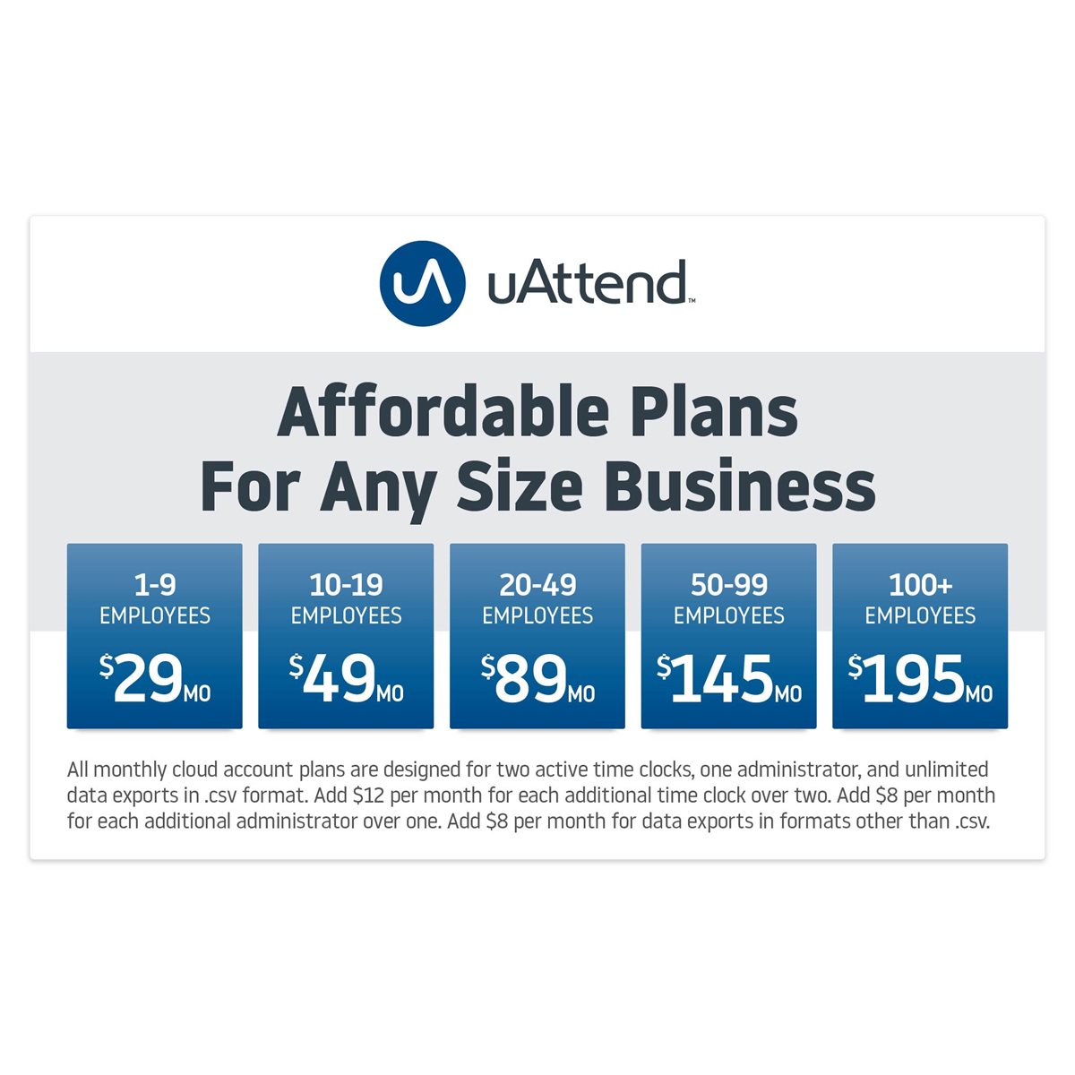 Affordable monthly subscription plans for any size business