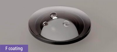 Fluorine front-element coating