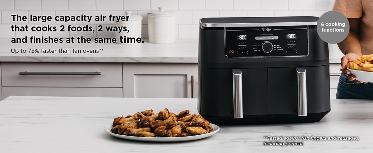 Household 9L Touch Screen Double Air Fryer Electric Deep Fryer Oven Smart Air  Fryers With 2