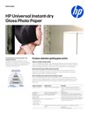HP Universal Instant-dry Gloss Photo Paper Data Sheet