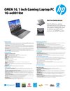 OMEN 16.1 inch Gaming Laptop PC 16-ae0010st datasheet