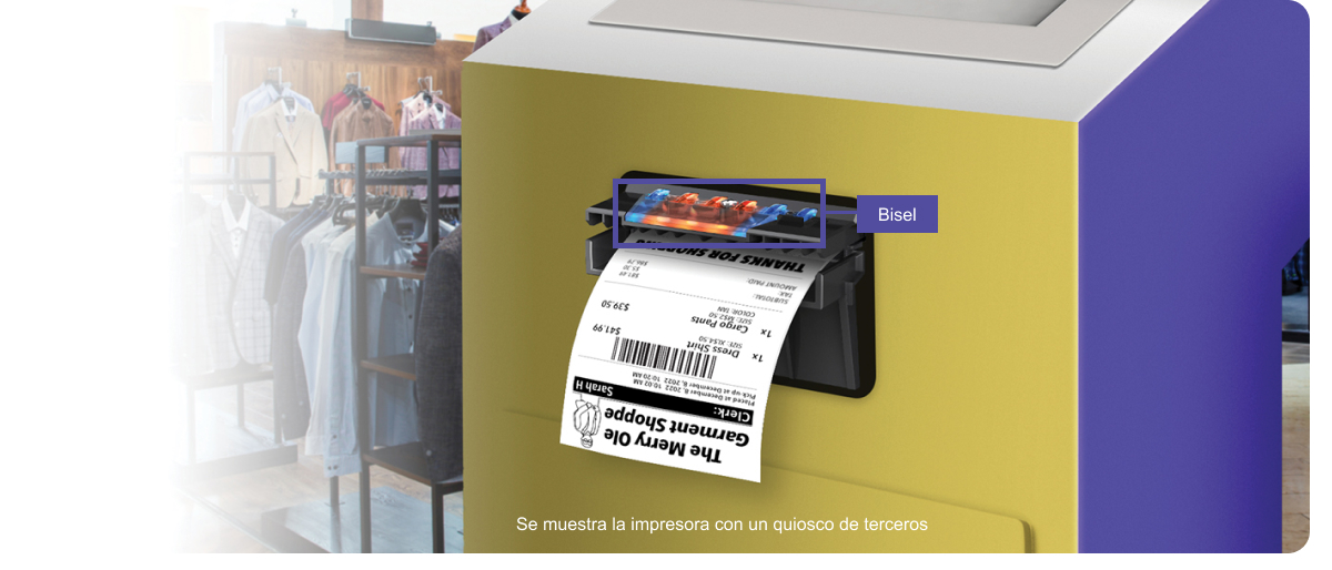 Impresora térmica directa y transferencia térmica a 203 dpi industrial para  la impresión de etiquetas adhesivas hasta 114 mm con cabezal en vértice.  Comunicaciones USB y Ethernet.