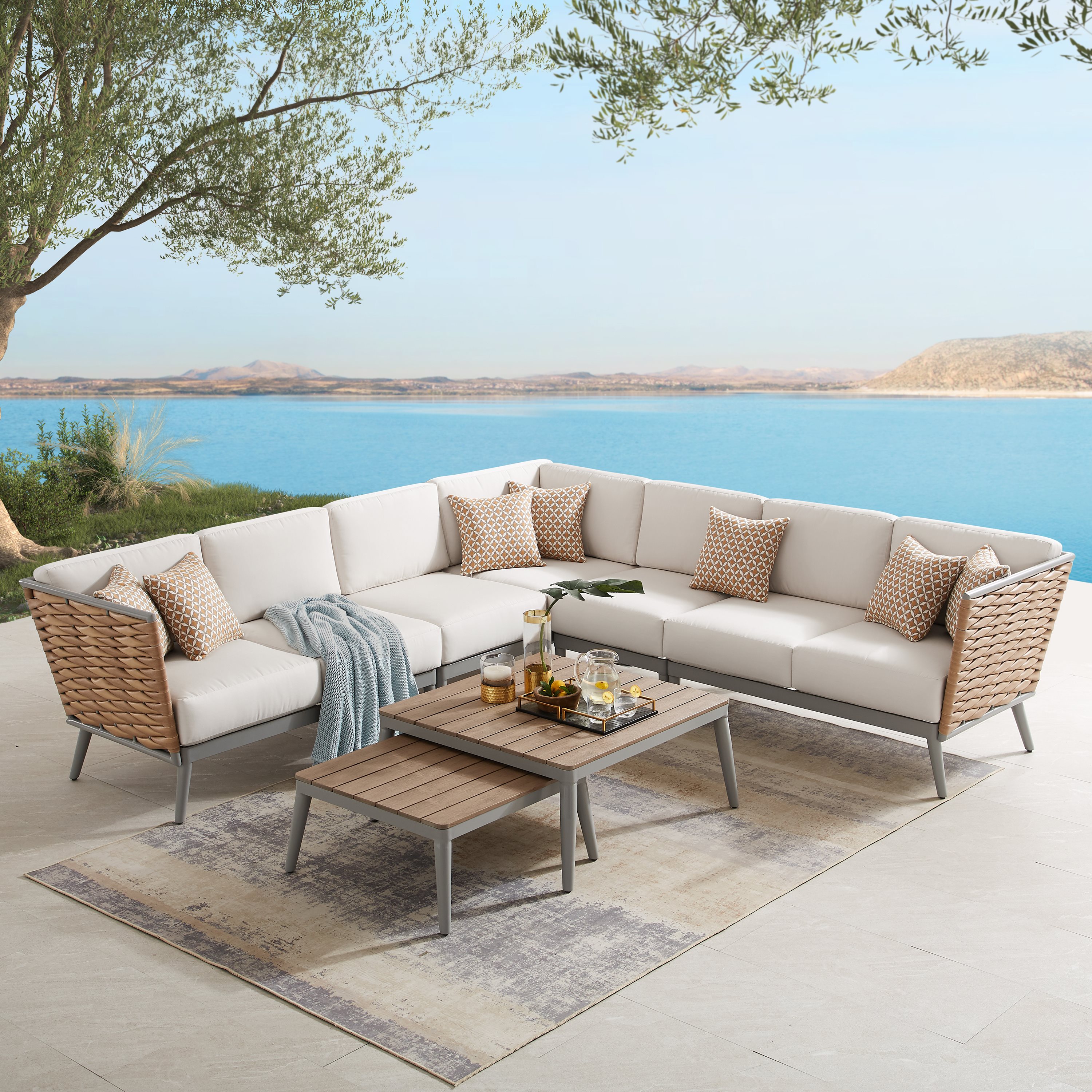Adelfi 7-piece Patio Sectional Conversation Set | Costco