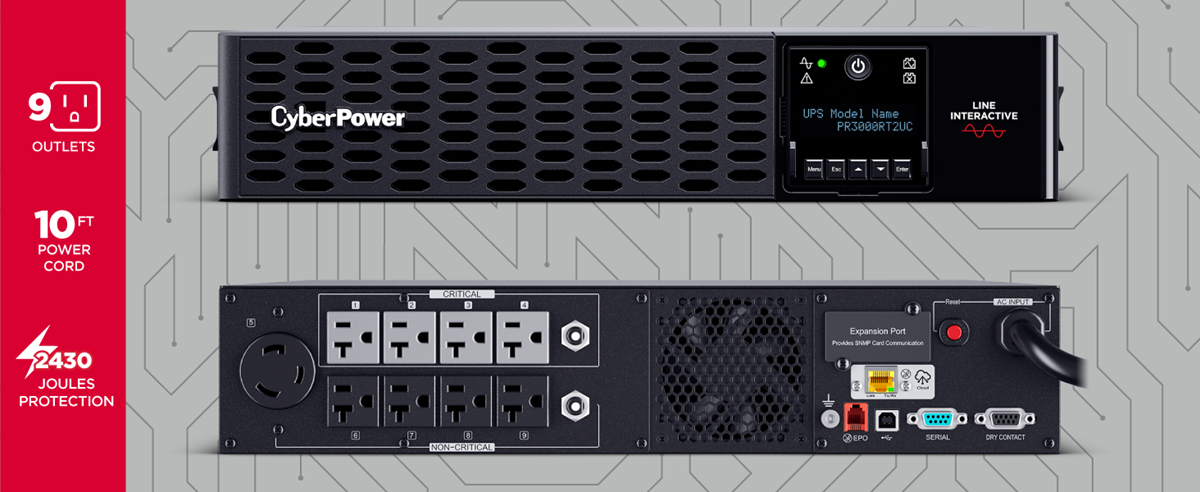 CyberPower PR3000RT2UC New Smart App Sinewave UPS - Hotspots
