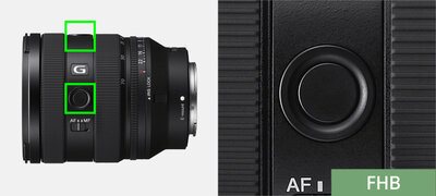Focus hold buttons and focus mode switch