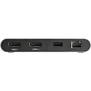 Thunderbolt 3 Mini Dock, Portable Dual Monitor TB3 Docking Station with DisplayPort 4K 60Hz, 1x USB-A 5Gbps & GbE, 11in/28cm Cable, Laptop Multiport Adapter, Mac/Windows - TB3 Dock w/ Ethernet (TB3DKM2DPL)