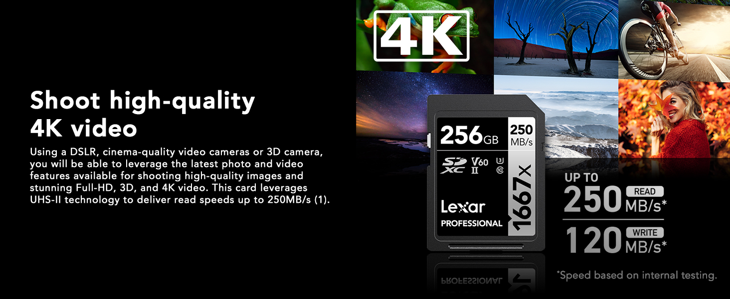 Lexar Professional 1667X Scheda SD 128GB – UHS-II / U3, Velocità 250 MB/s Lettura, Per Video 4K E DSLR