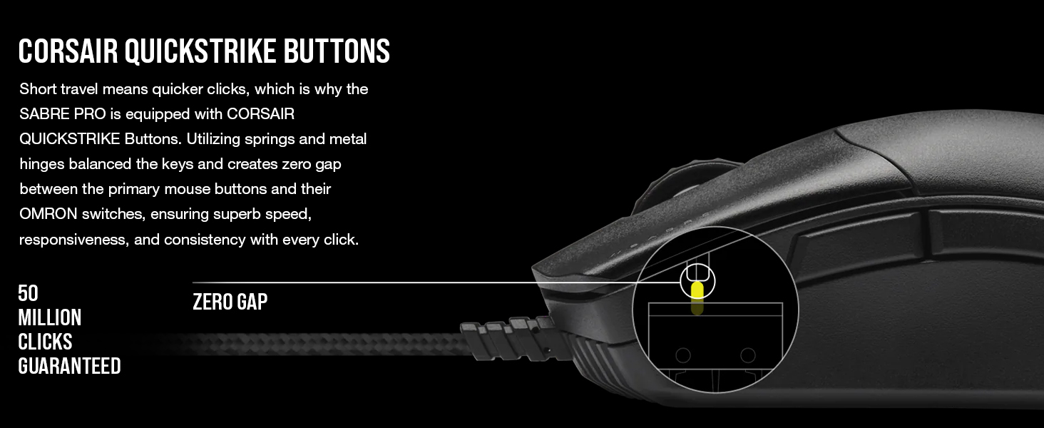 Corsair SABRE Pro Champion Series Optical Wired Gaming Mouse, 18000 dpi ...