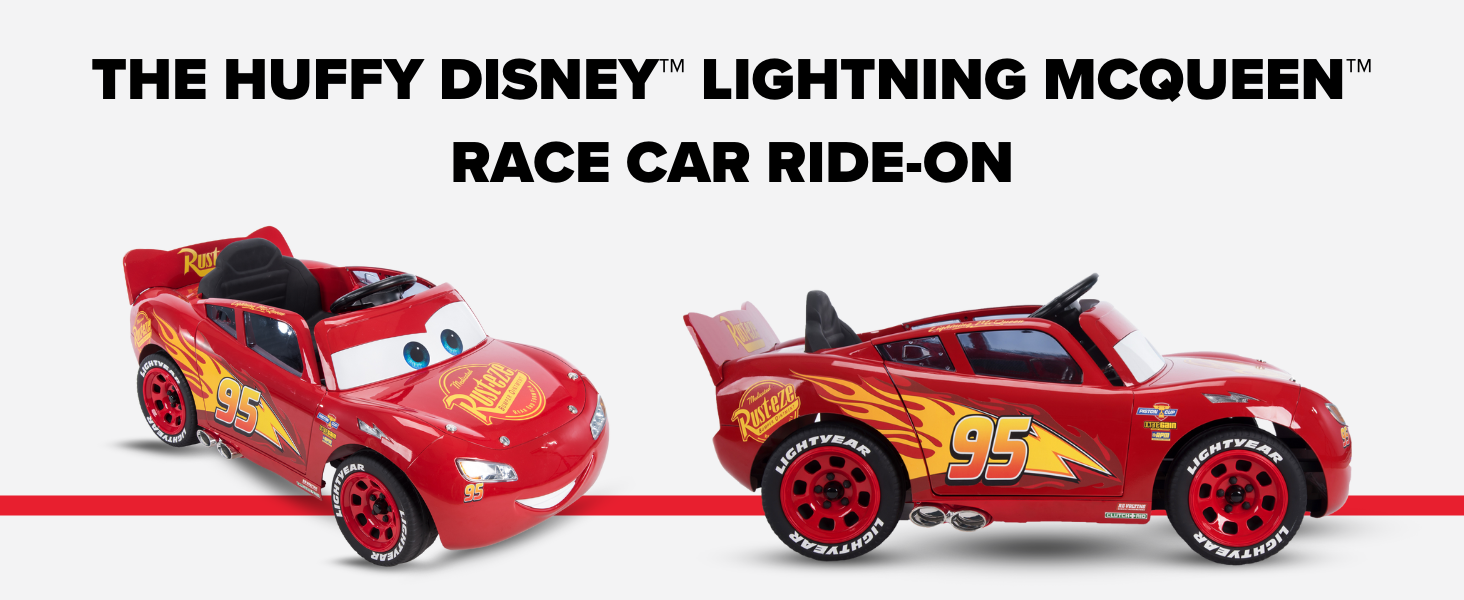 Huffy 6V Disney Pixar Lightning McQueen Ride-On Toy, Kids Ages 3-7
