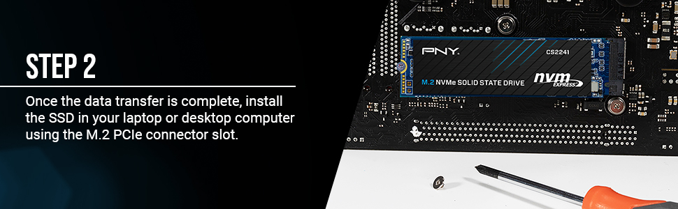 PNY CS2241 2TB Gen4 x4 PCIe NVMe M.2 Internal SSD Upgrade Kit with
