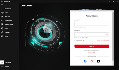 Armoury Crate Account Management