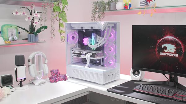 thumbnail video image 2 of iBUYPOWER Element Pro Gaming Desktop PC - AMD Ryzen 7 7800X3D, RTX 5070, 16GB DDR5, 1TB NVMe, 2 of 17