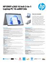 HP ENVY x360 16 inch 2-in-1 Laptop PC 16-ad0013dx datasheet