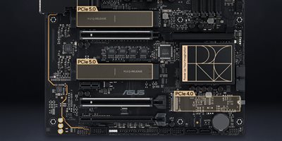 Tre indbyggede M.2-slots