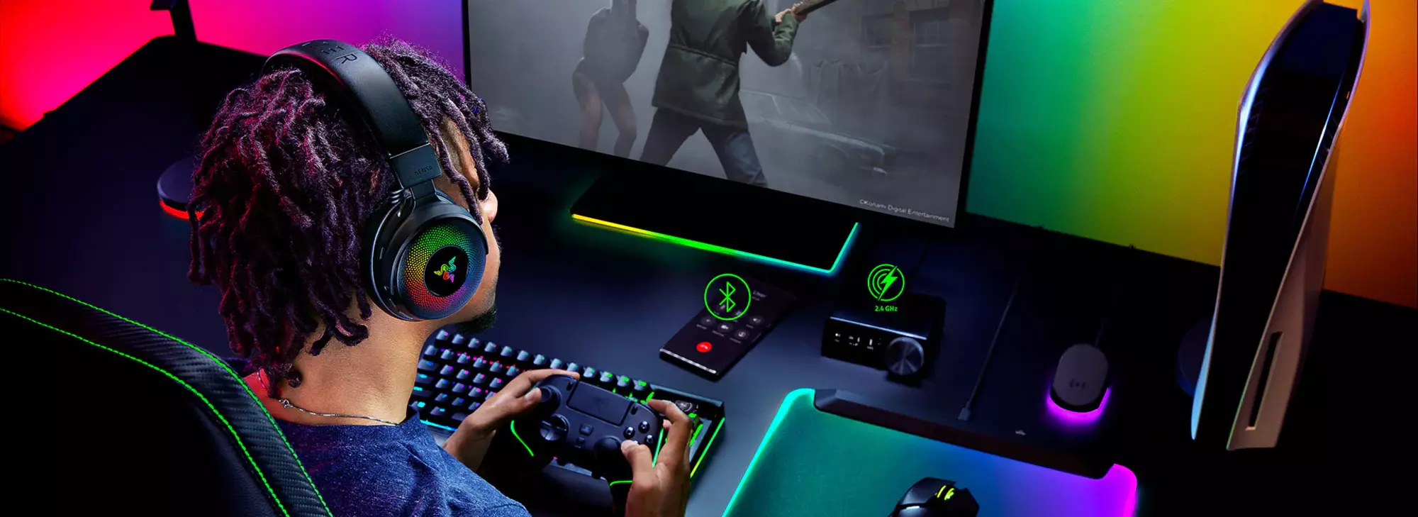 Razer Kraken V4 Pro; OLED Control Hub; Razer Sensa HD Haptics; 4