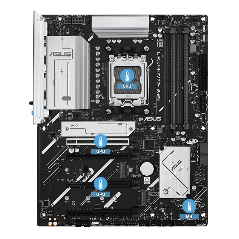ASUS Mainboard mit mehreren Temperaturquellen Bild