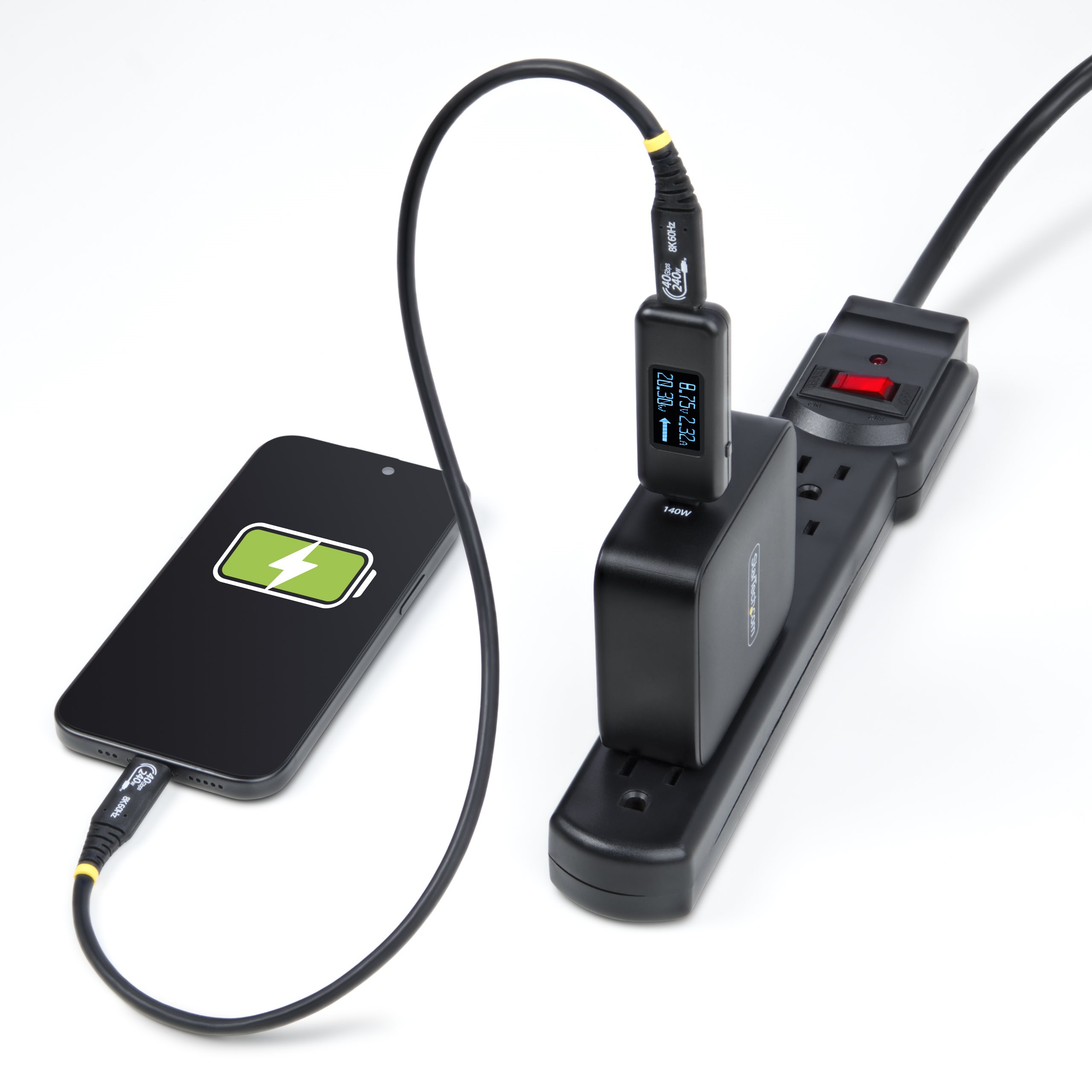 folie 9 von 10, vergrößern, usb-c stromtester/kabeltester, 240w bidirektional multimeter