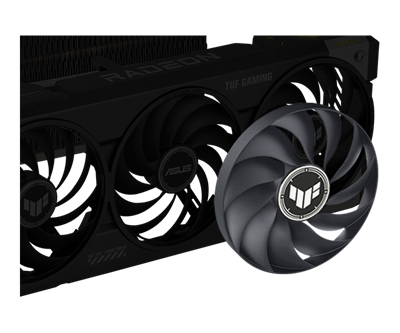 Exploded view of graphics card with Axial-tech fan highlighted