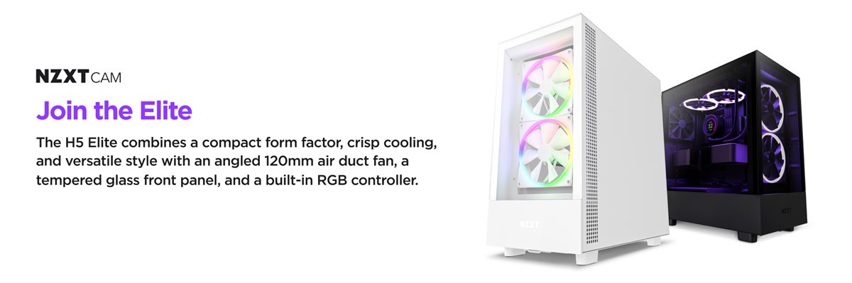 NZXT H5 Elite - All White CC-H51EW-01 White Computer Cases
