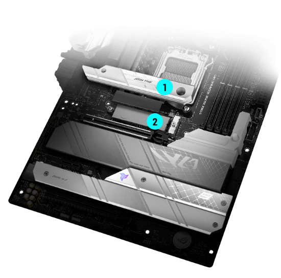 ROG Strix X670E-A M.2 heatink layout