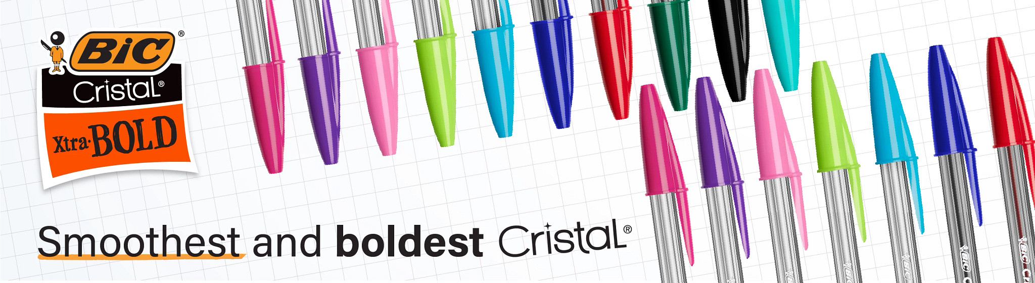 Bic Cristal Ball Pen, Bold (1.6 mm), Assorted Ink - 8 pens