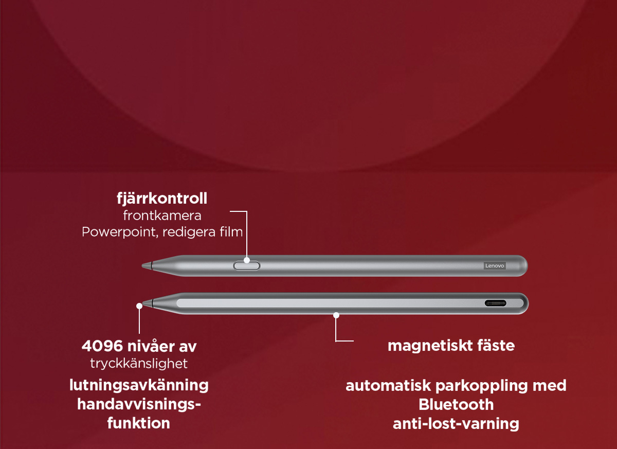 Lenovo P12 Wi-Fi surfplatta 8/128 med Tab Pen Plus (grå) - Elgiganten