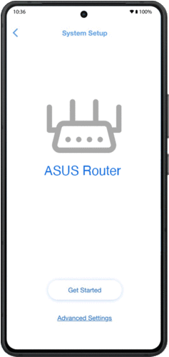 A GIF showcases the ASUS Router App three-step setup interface.