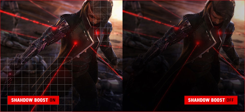 A detailed image of a man standing in the dark. / An image of a man standing in the dark, and his lower part of the body is unclear and lacks detail.