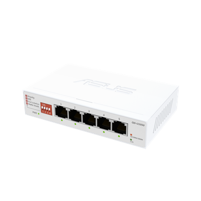 QG-U1050, 5-Port 2.5G Unmanaged Switch, Support 4 Intelligent Modes, Home Network Hub, Office Ethernet Splitter, Plug and Play, Easy Setup, Desktop, Silent Operation