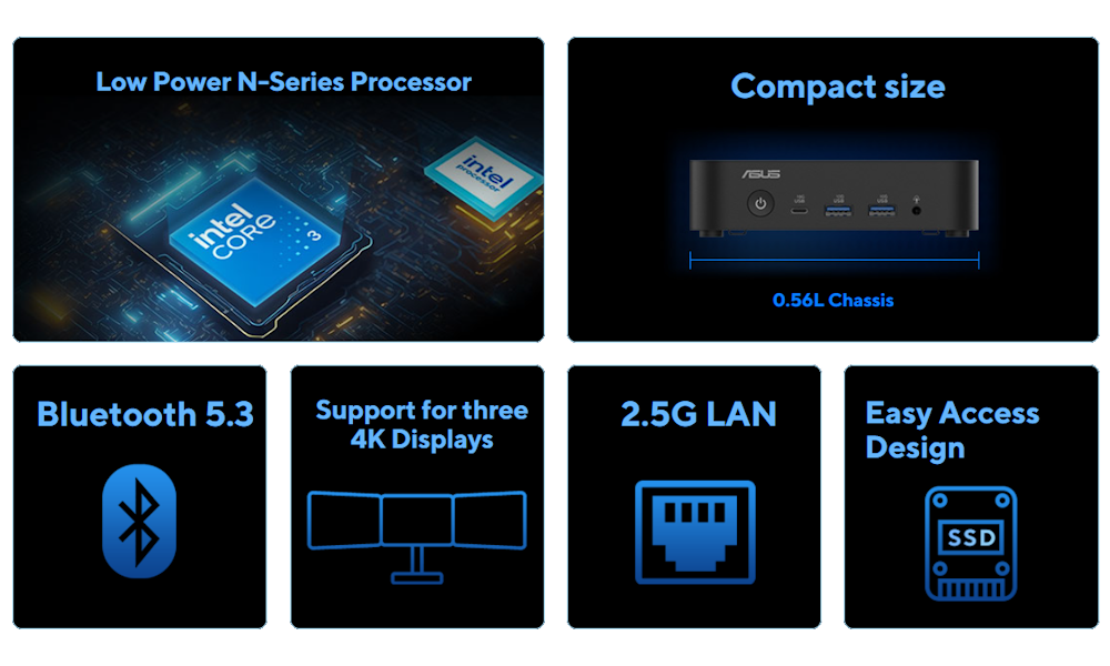 ASUS NUC 14 Essential NUC12MNK - Barebone - Mini PC - Intel