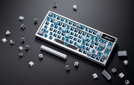 ASUS ROG Azoth 75 Wireless DIY Custom Gaming Keyboard, OLED 
