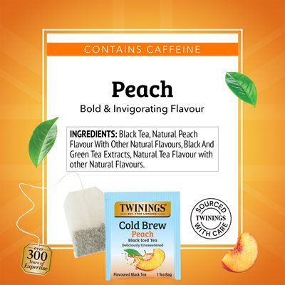 Twinings® Peach Cold Brewed Tea Bags, 20/Box
