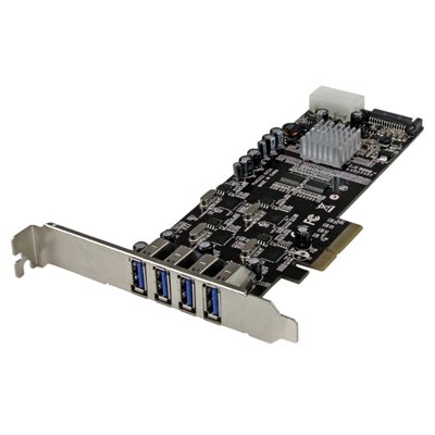 StarTech.com Add four USB 3.0 ports with four independent channels, LP/SATA power, and charging support to your PC through a PCI Express slot