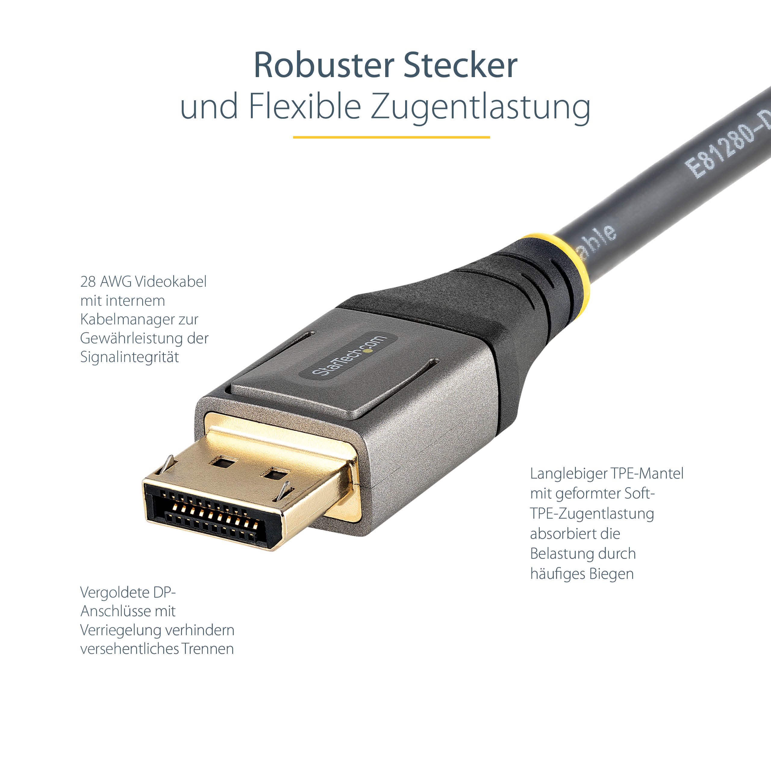 folie 3 von 7, vergrößern, 3m vesa-zertifiziertes displayport 1.4 kabel - 8k 60hz hdr10 mst - ultra hd 4k 120hz video - dp 1.4 monitorkabel - für monitore/displays - dp zu dp kabel - m/m (dp14vmm3m)