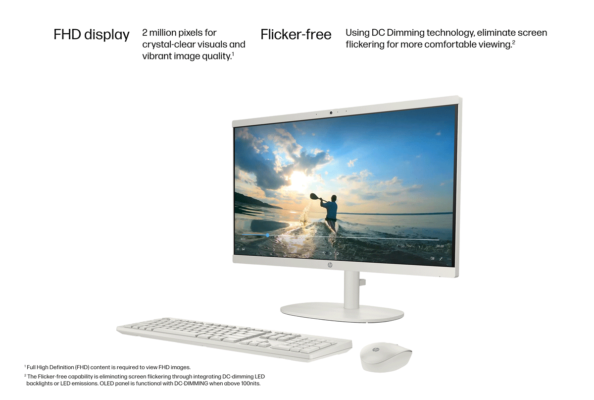 HP All-in-One Computer, 21.45 inch Desktop, Intel J5040