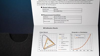 BenQ W2720i projector comes with a factory calibration report, ensuring Rec.709 color accuracy with Delta E<3
