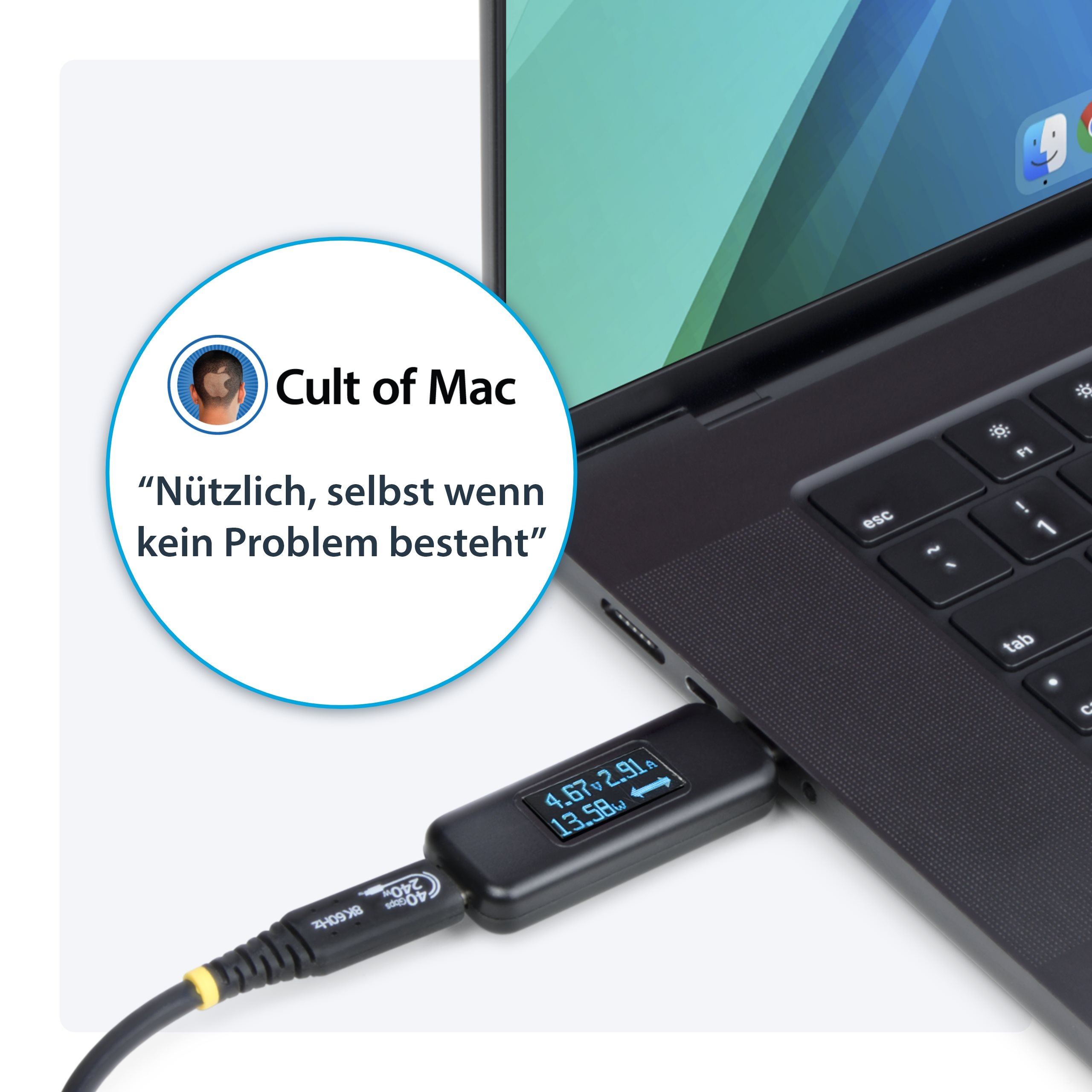 folie 2 von 10, vergrößern, usb-c stromtester/kabeltester, 240w bidirektional multimeter