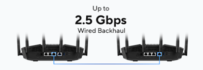 Two RT-BE90U units connected via 10G Ethernet ports.
