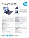 HP Laptop 14-dq0055dx datasheet