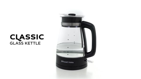 Russell Hobbs Hourglass Black Glass Kettle - 26080