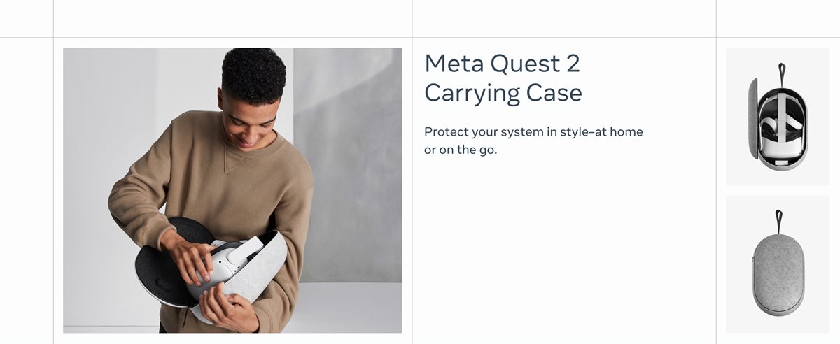 Meta Quest 2 Carrying Case Light Grey - 301-00369-01