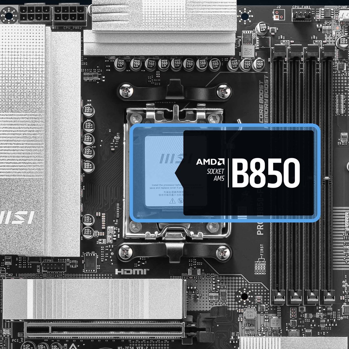 Carte Mère MSI B850 Gaming Plus WiFi - Socket AM5, DDR5, PCIe 5.0, Wi-Fi 7 - Pour AMD Ryzen 9000/8000/7000
