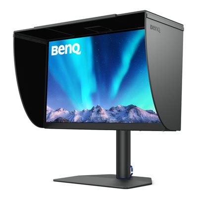 BenQ SW272U 27-tommer 4K 90 W USB-C fotografskærm, 99 % Adobe RGB/DCI-P3/Display P3, panel med fin belægning med TUV-certificering for anti-refleksion, 10 bit farvedybde, 16 bit 3D LUT, HDR, Trådløs Hotkey-Puck