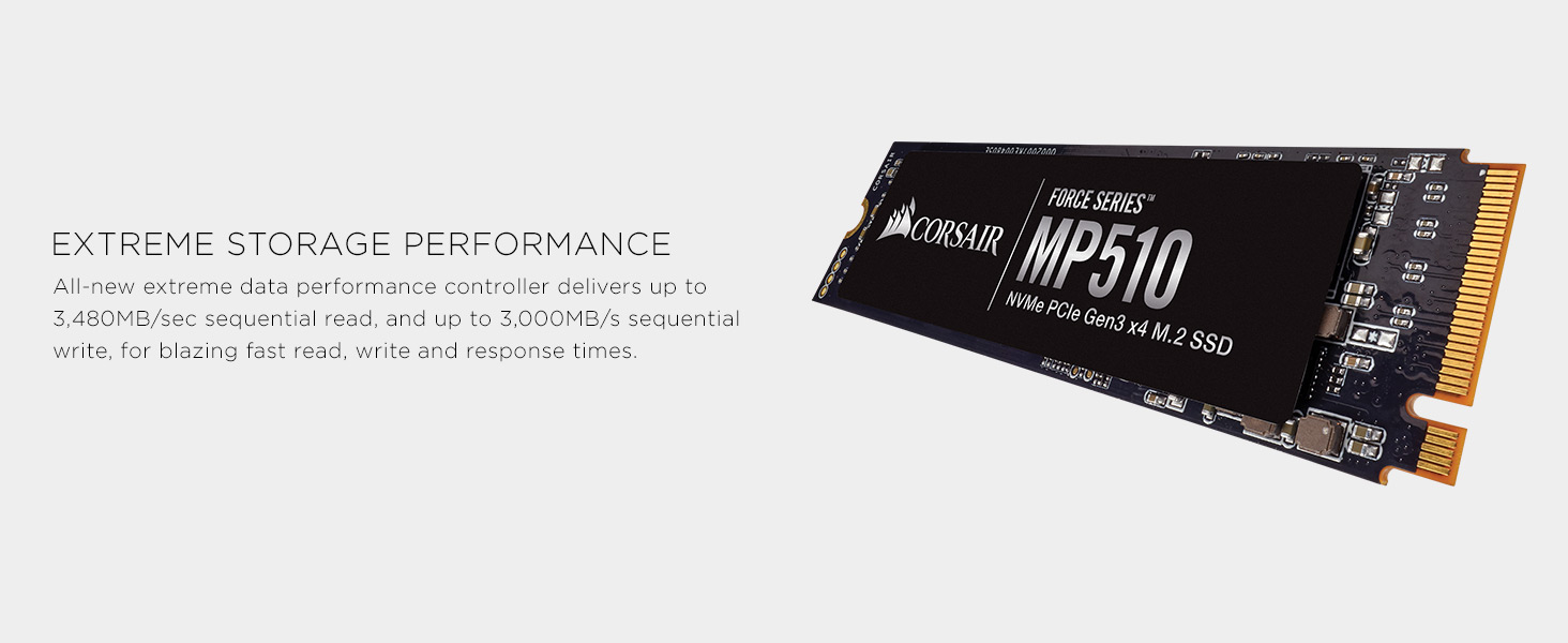 58€51 sur CORSAIR Force Series MP510 - SSD - 4 To - interne - M.2 2280 -  PCIe 3.0 x4 (NVMe) - AES 256 bits - SSD internes - Achat & prix
