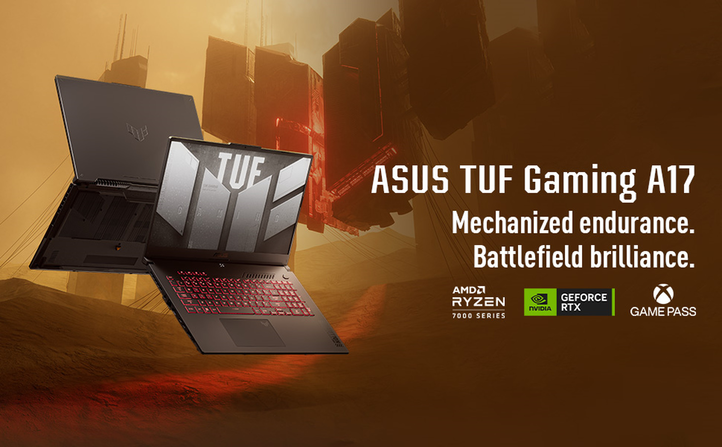 ASUS TUF Gaming A17 17.3 FHD 144Hz Notebook, R7 7735HS, 16GB, 1TB,RTX  4050,W11H FA707NU-DS74
